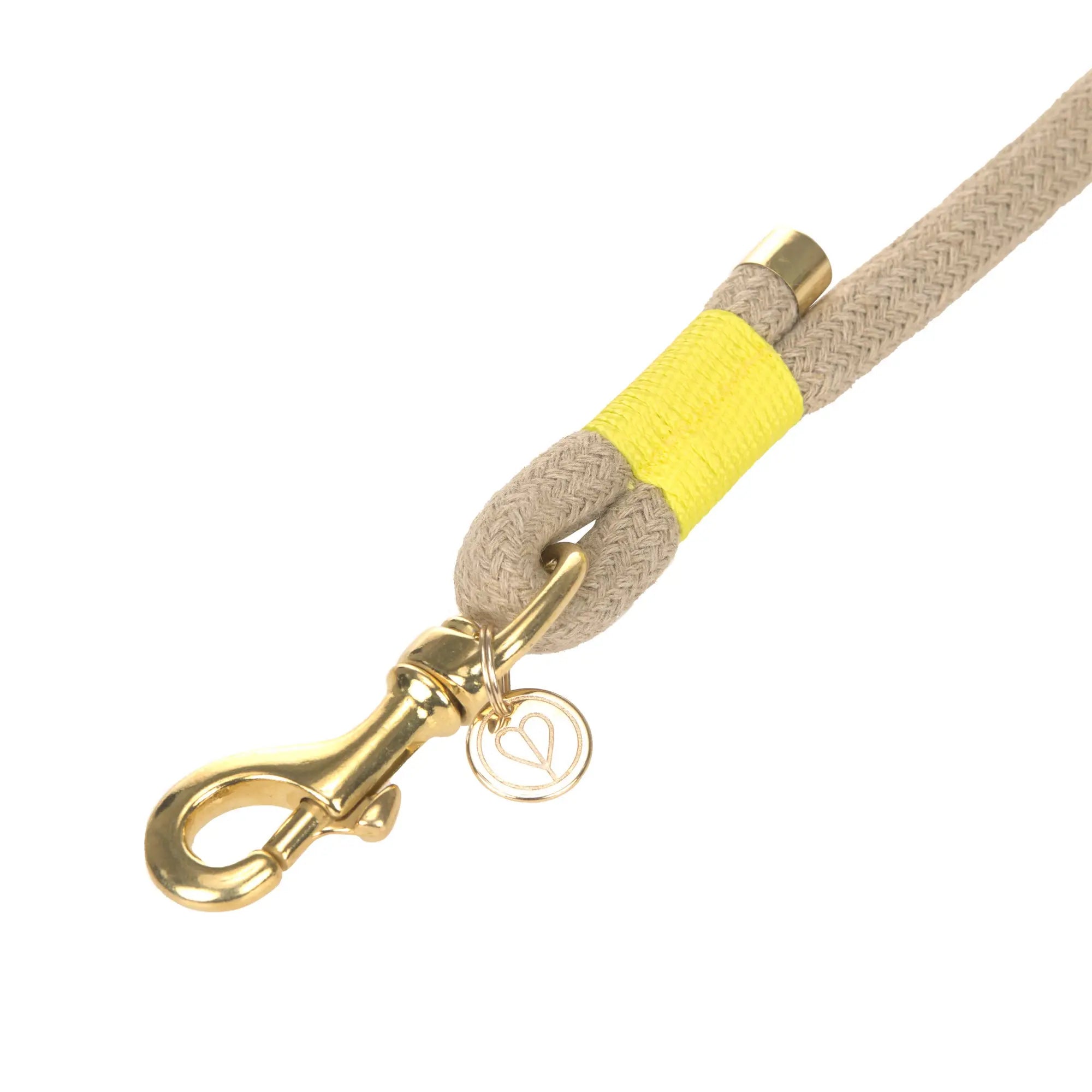 Braided dog leash - Mila, Natural Neon Orange