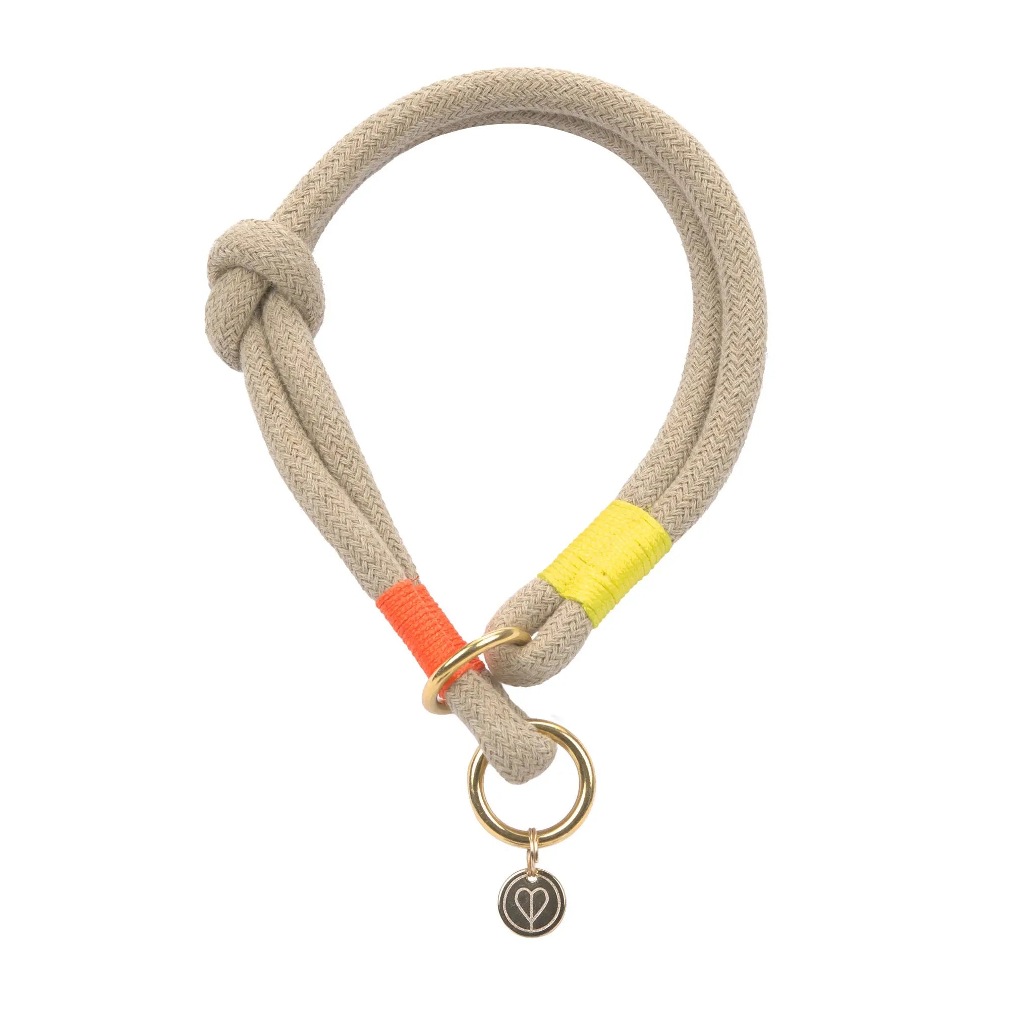 Collier tressé pour chien - Mila, orange fluo naturel