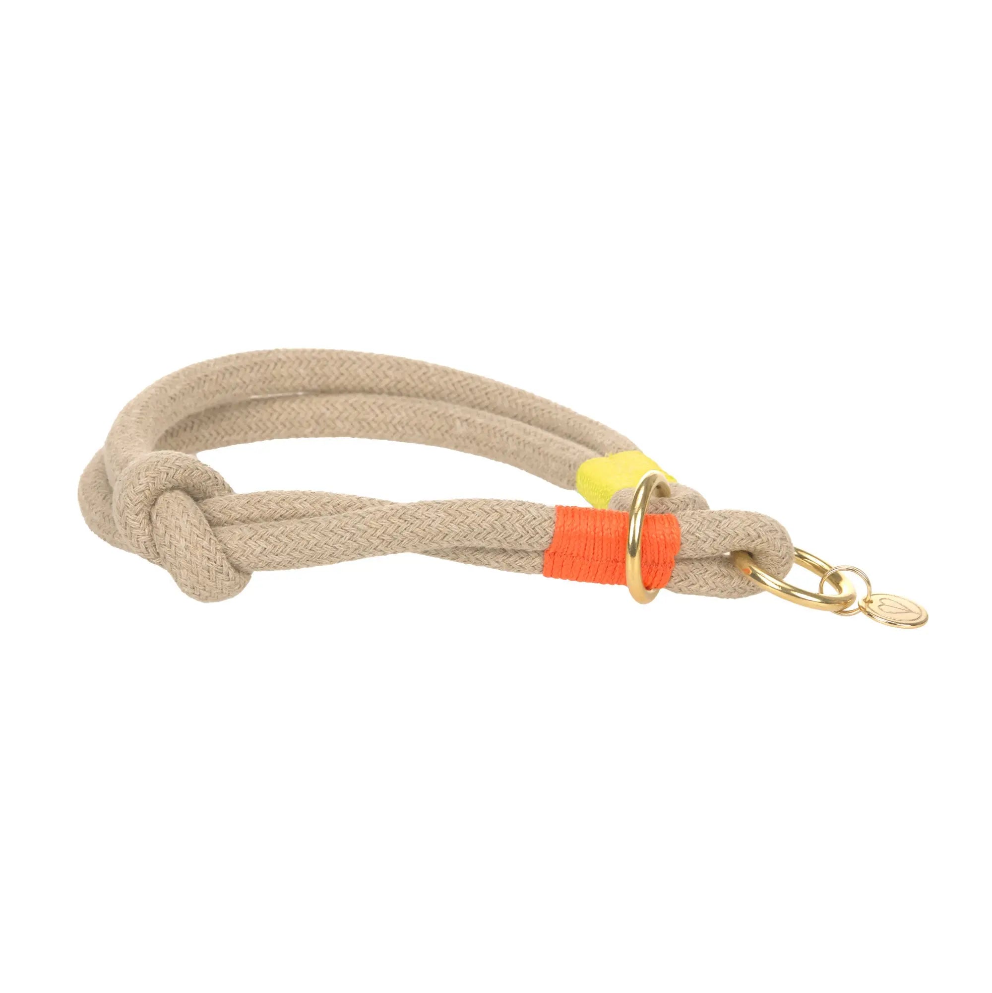 Collier tressé pour chien - Mila, orange fluo naturel