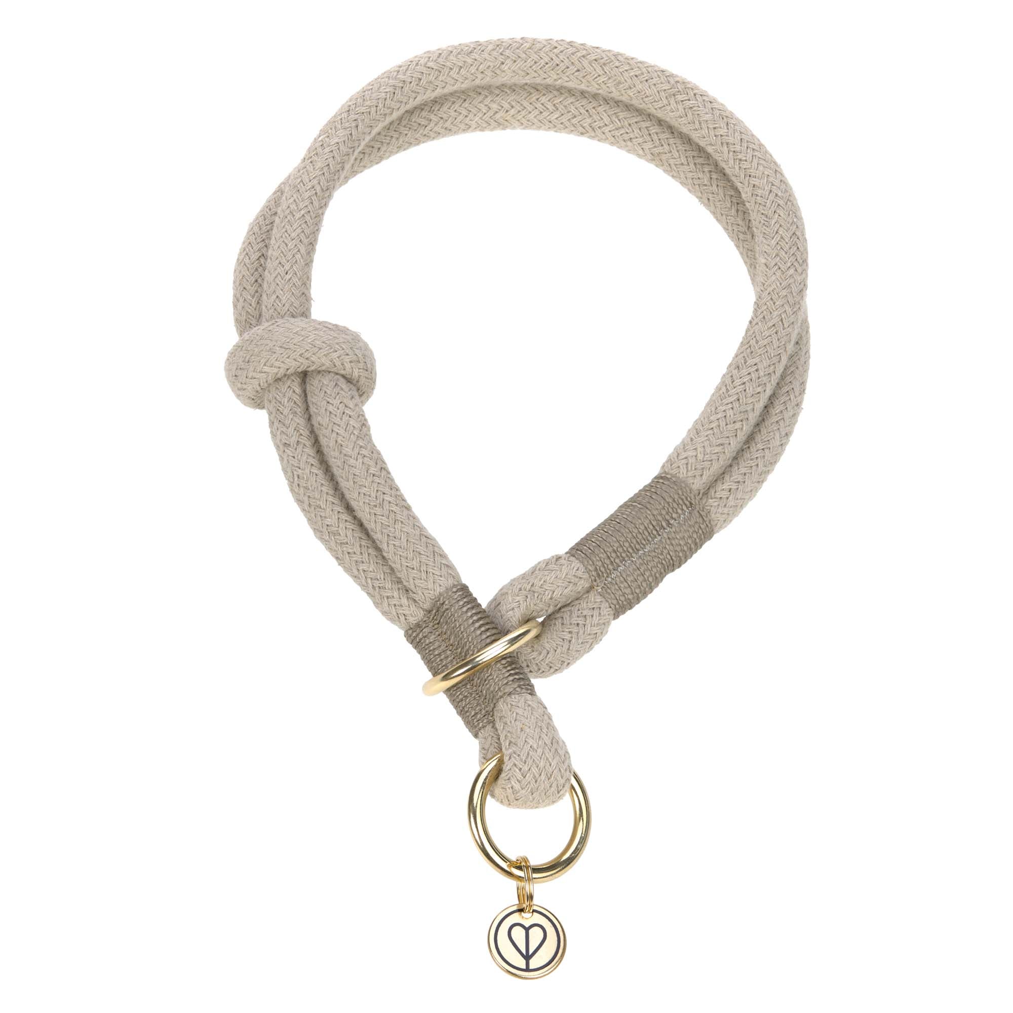 Braided dog collar - Mila, natural