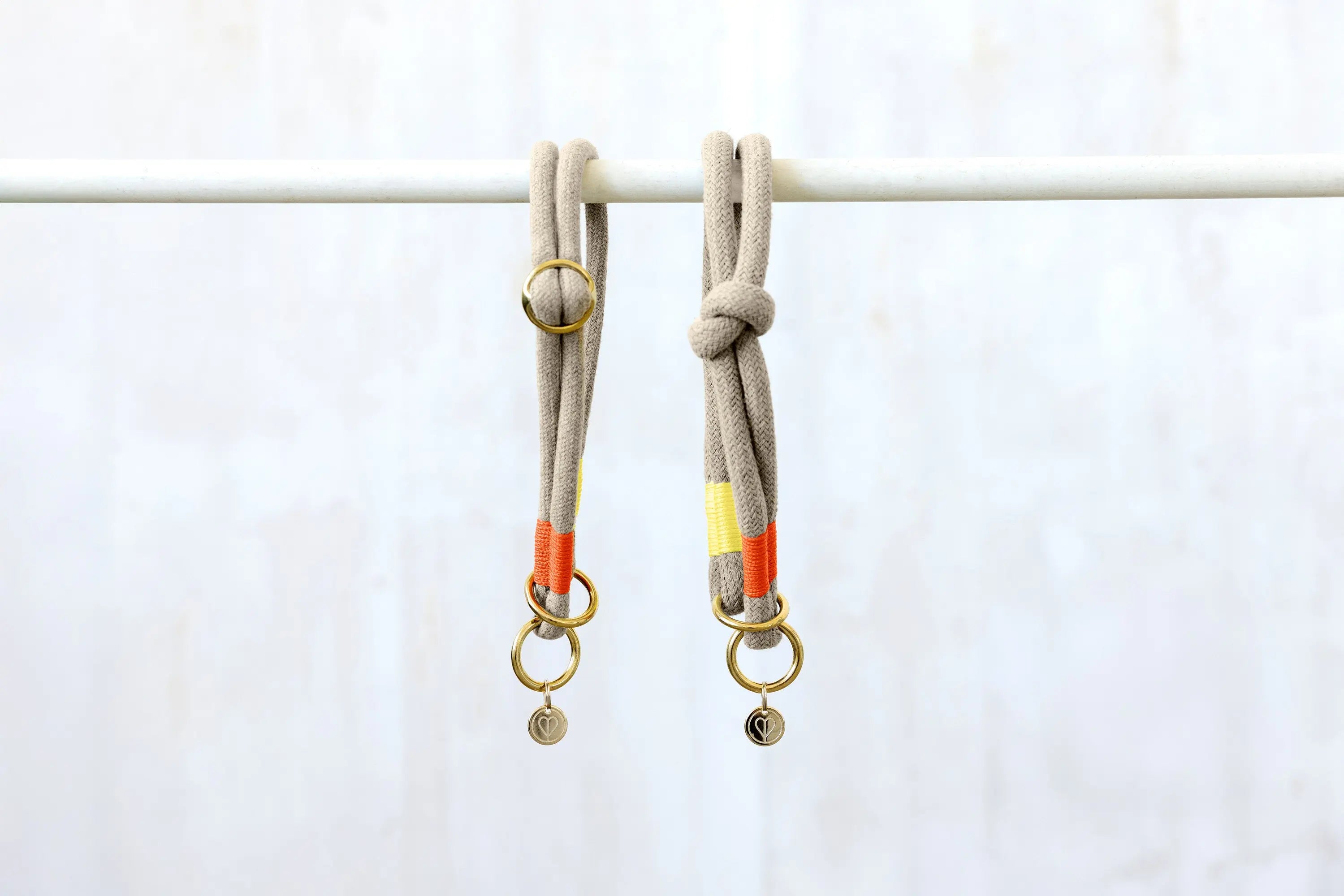 Collier tressé pour chien - Mila, orange fluo naturel