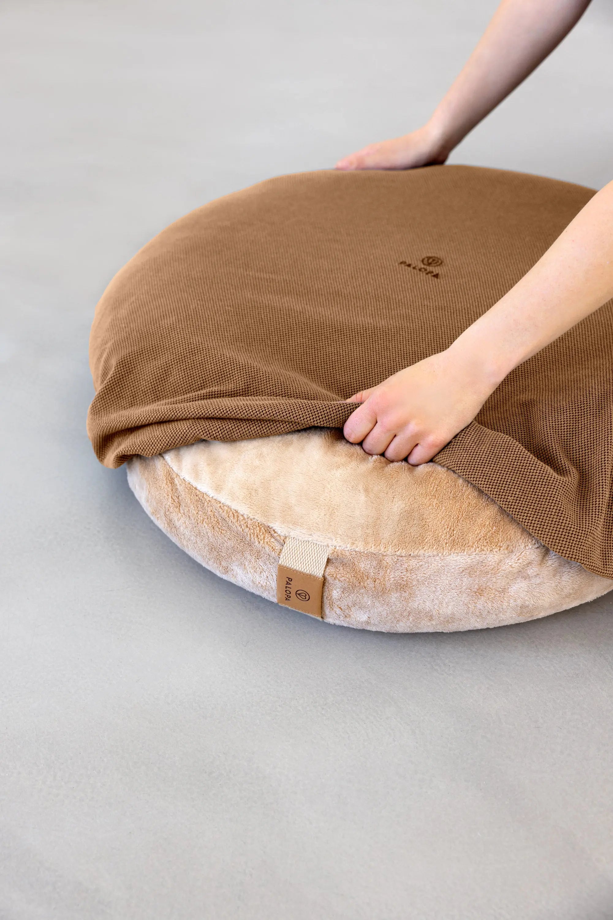Hundebett Rund Bezug - Donut Fippa, Mandel