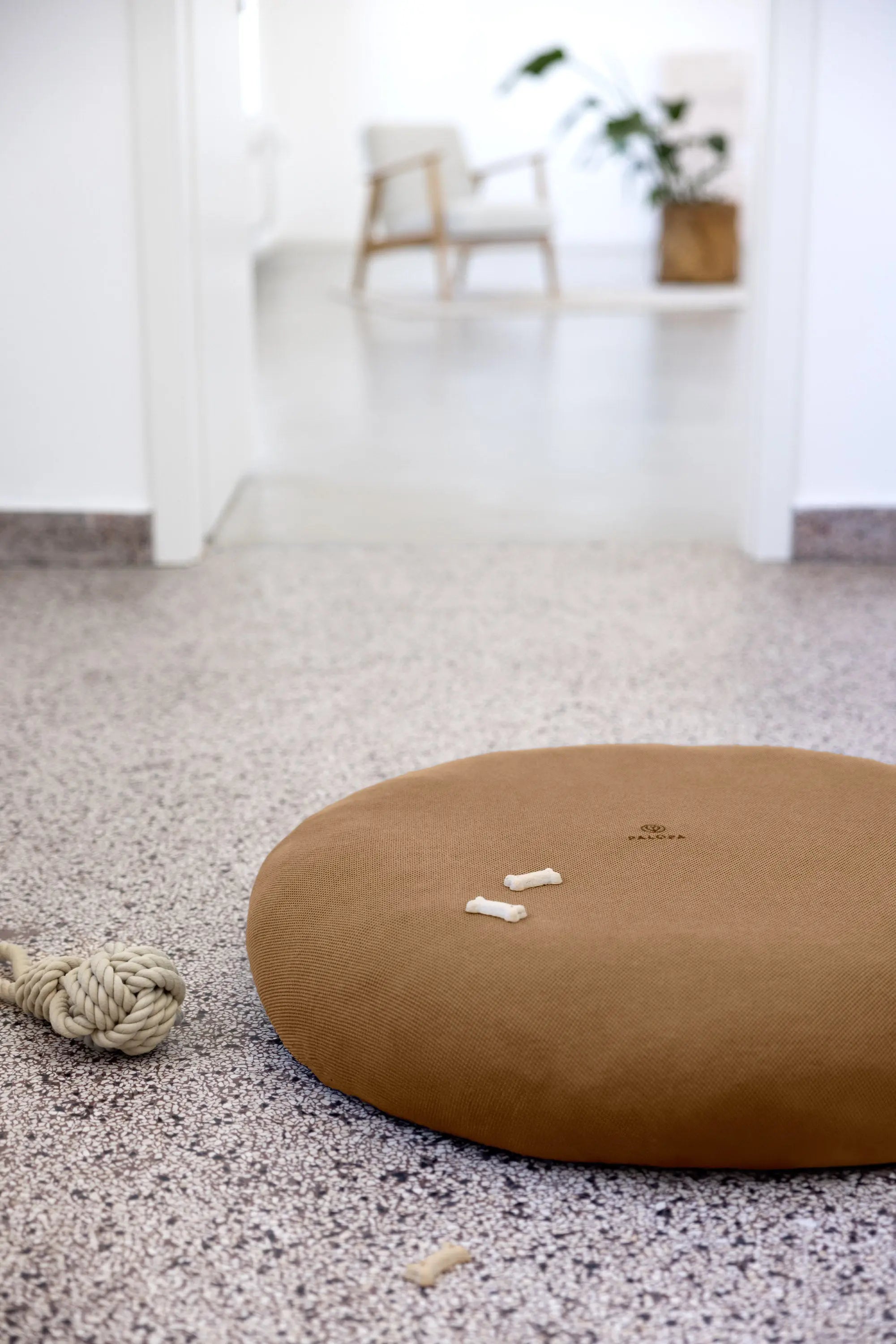 Hundebett Rund Bezug - Donut Fippa, Mandel