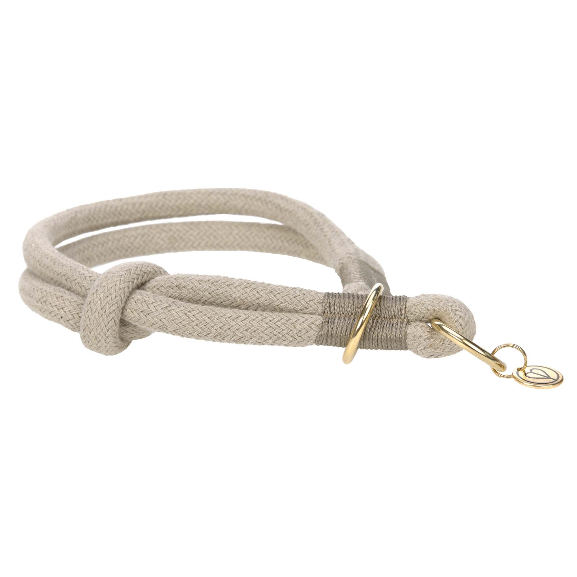 Braided dog collar - Mila, natural