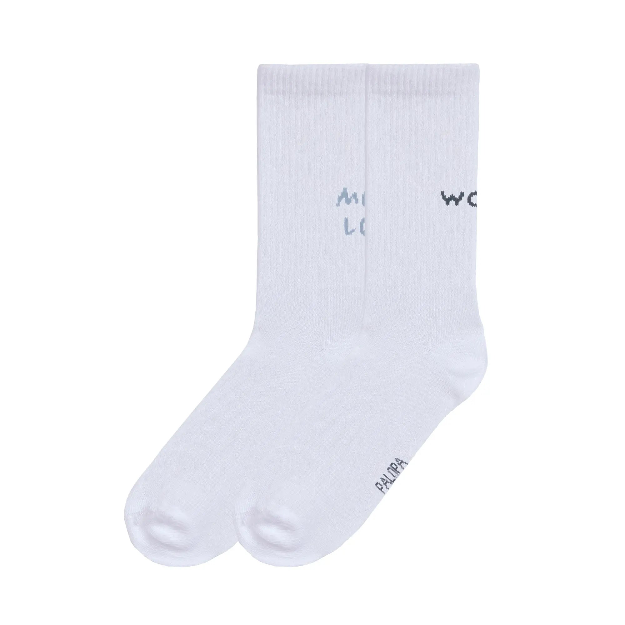 PALOPA Tennis Socken 2er Set - Lettering, Blue Grey