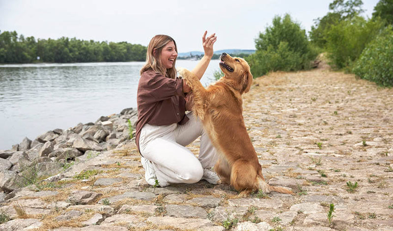 Frau mit Hund