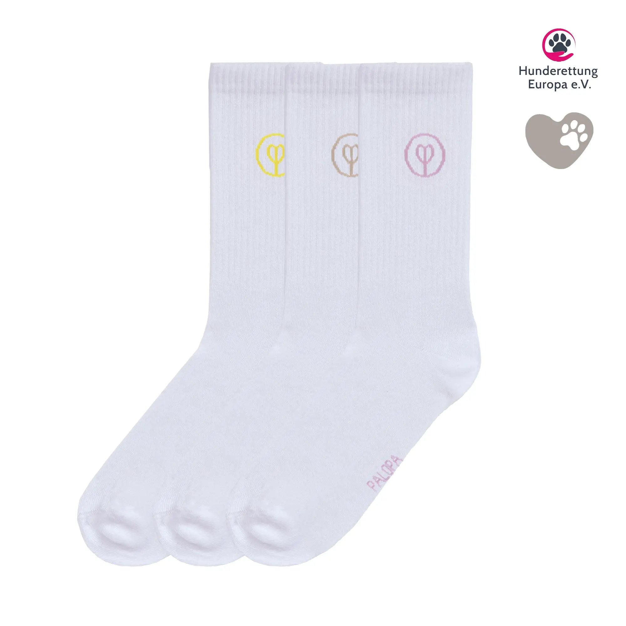 PALOPA Tennis Socken 3er Set - Logo, Lemon Brown Orchid PALOPA
