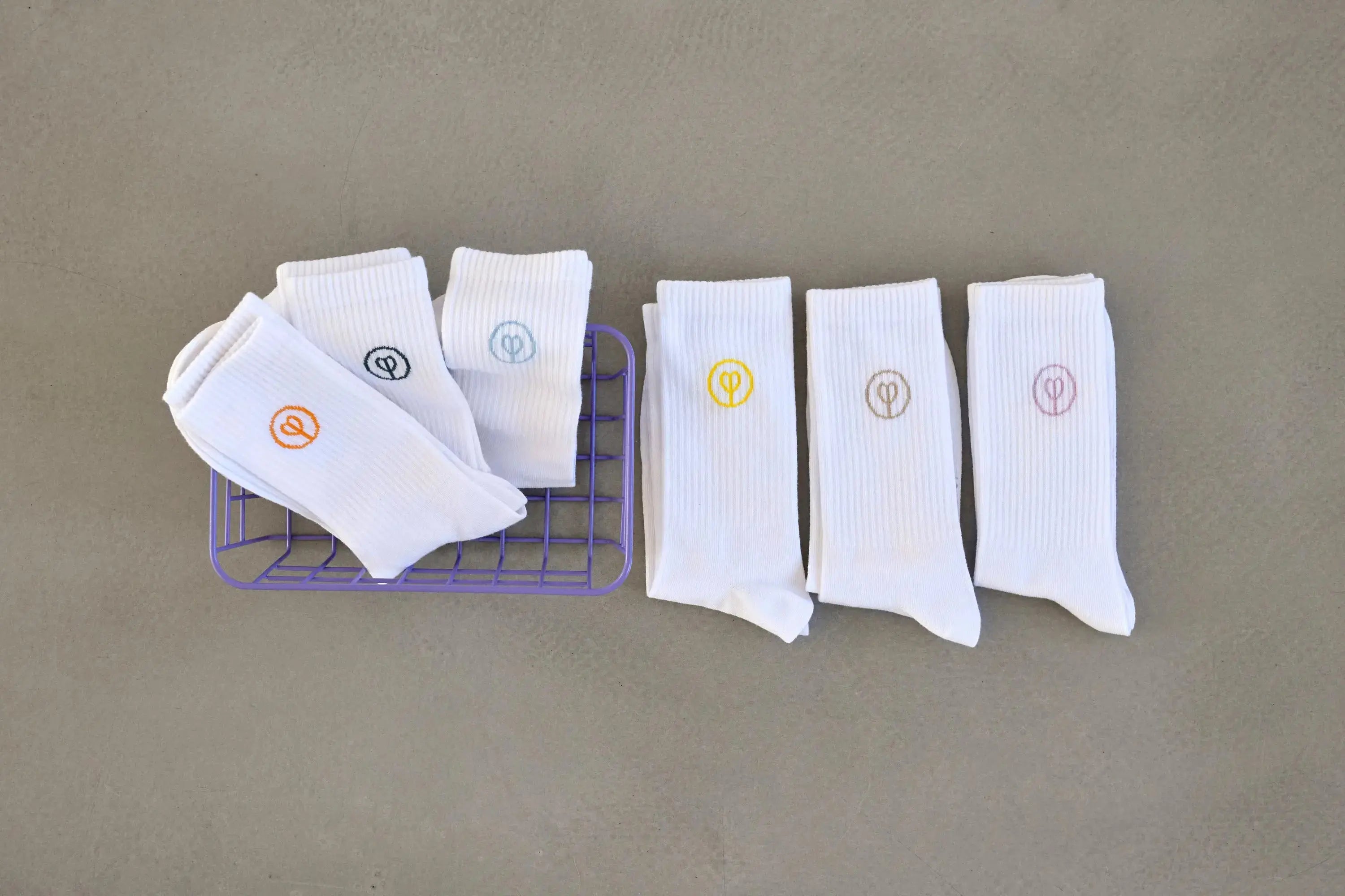 PALOPA Tennis Socken 3er Set - Logo, Lemon Brown Orchid PALOPA